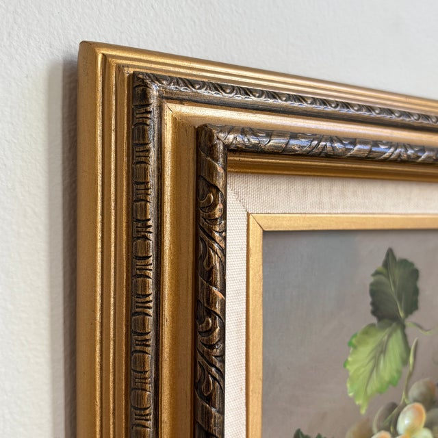 Original Acrylic on Board Fruit & Wine Still Life, Framed For Sale - Image 4 of 16