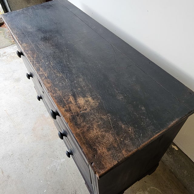 Early 19th Century Antique Ebonized Pine Chest of Drawers - Circa 1830 For Sale - Image 5 of 16