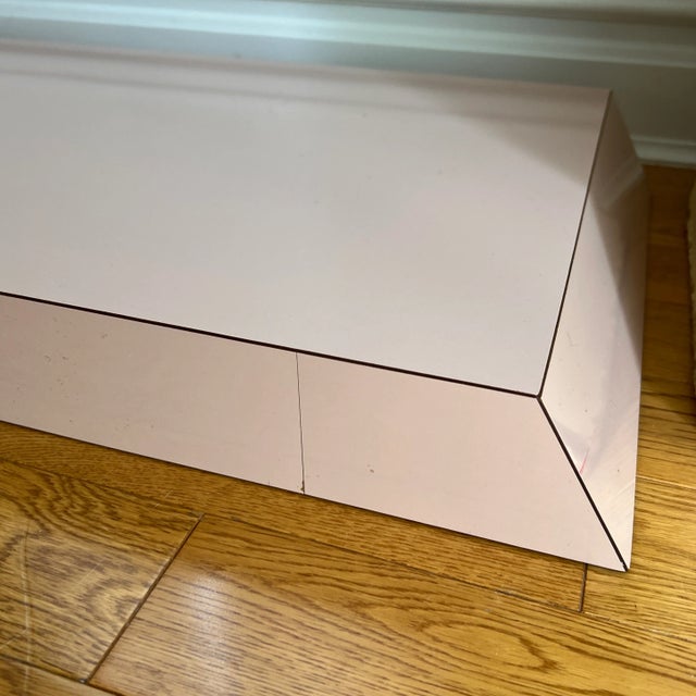 Wood 1980 Custom Baby Pink Laminate Entry Table For Sale - Image 7 of 11
