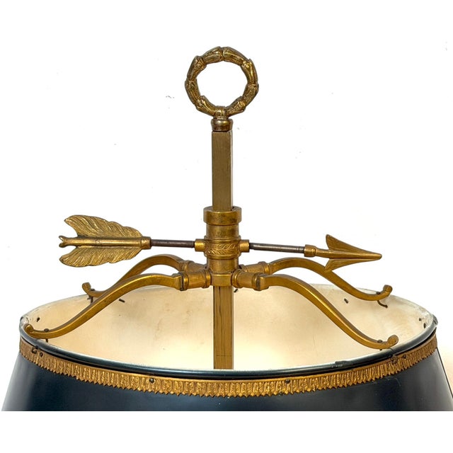 French Empire-Style Bouillotte Lamp with Napoleonic Eagle Motif, circa 1925 For Sale - Image 15 of 16