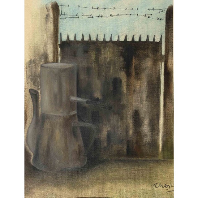 Modern Unknown, The Border, Original Watercolor on Paper, Early 20th Century For Sale - Image 3 of 4