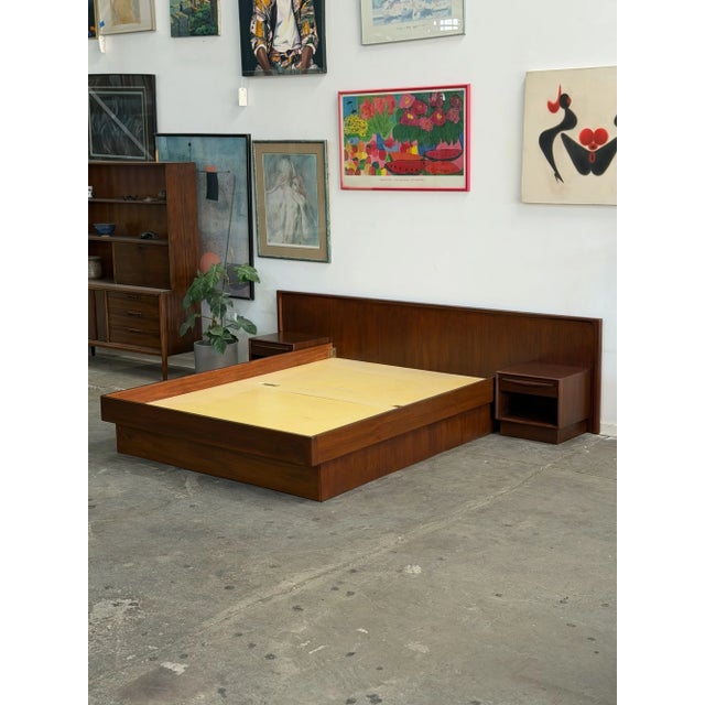 Wood 1960s Danish Modern Queen Platform Bed For Sale - Image 7 of 15