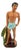Mid 20th Century Hawaiian Man in Blue Trucks W/ Gold Machete Ceramic Sculpture 14" For Sale