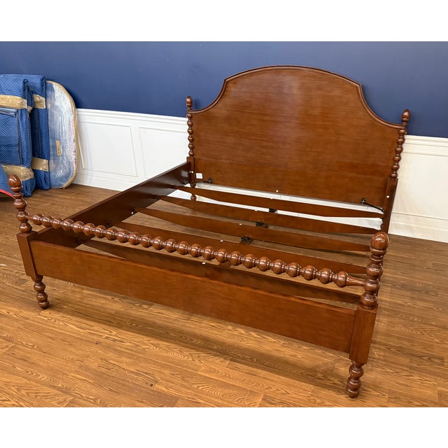 Classic King Size Mahogany Spindle Post Bed by Leighton Hall - Showroom Sample For Sale In Atlanta - Image 6 of 14