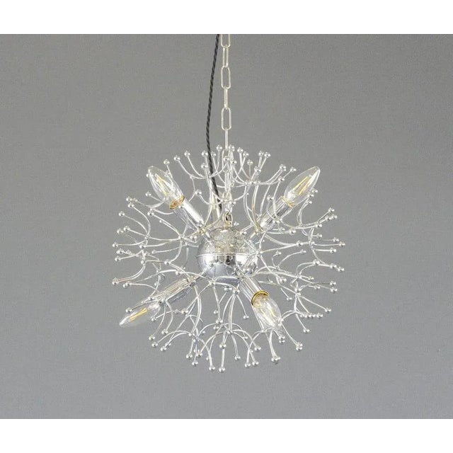 Mid Century Sputnik Pendant Light By Sciolari Circa 1960s Product code #OA2780 Chrome plated brass arms - Takes 6x E14...