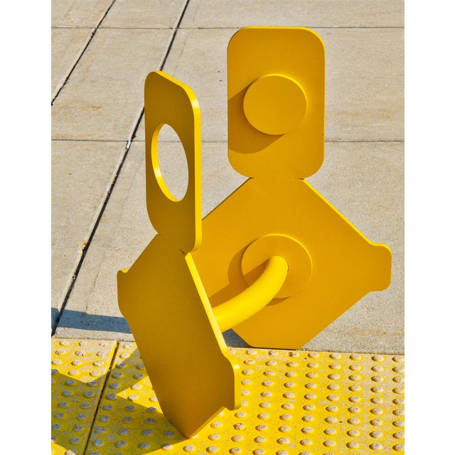 "Inside Out Yellow" Welded Aluminum Sculpture by Michael DesRosiers (2024) For Sale - Image 4 of 4