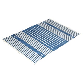 Peony Rug, 4x6, Blue & White For Sale