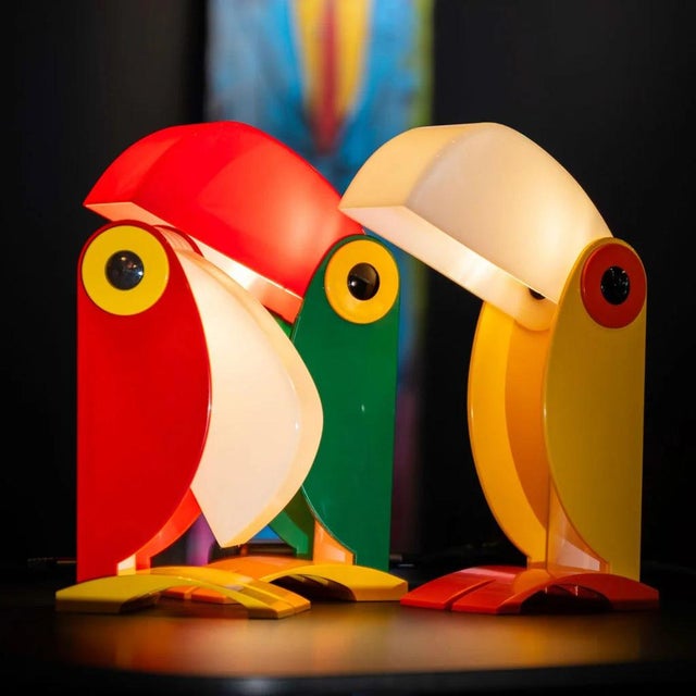Toucan Table Lamp by Enea Ferrari Desk Linea Zero Old Timer Ferrari For Sale - Image 16 of 18