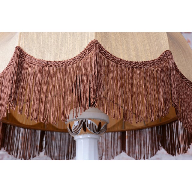 Art Deco Table Lamp in Ceramic and Textile Lampshade, Austria-Vienna, 1910s For Sale - Image 9 of 12