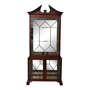 Master Craftsman Chinese Chippendale Mahogany Display Cabinet