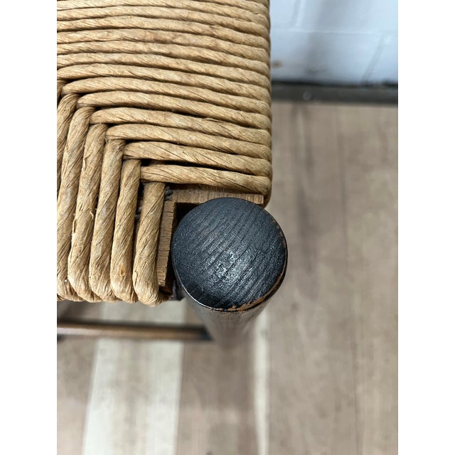 1970s Vintage Rush Seat Stools in the Style of Charlotte Perriand For Sale In New York - Image 6 of 10