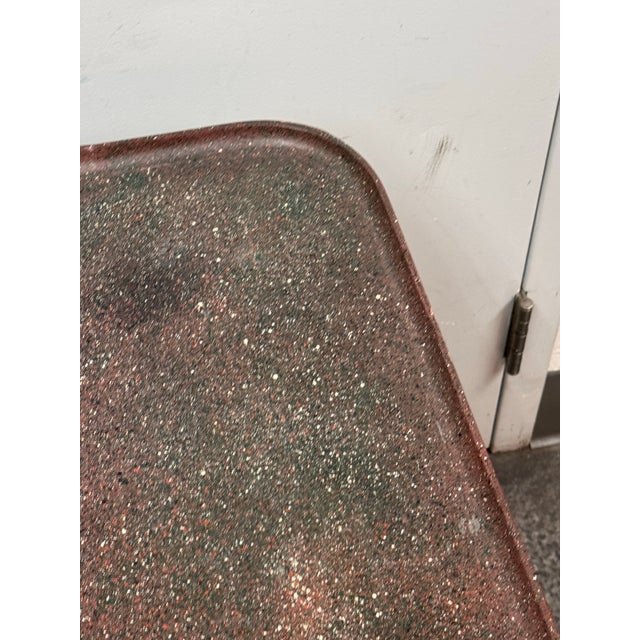 Swedish Faux Porphyry Top Side Table + Drawer, Vintage For Sale - Image 10 of 12