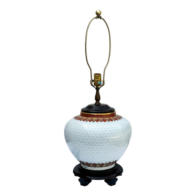 Large Hand Painted Lamp by Wildwood, Mid-Century For Sale
