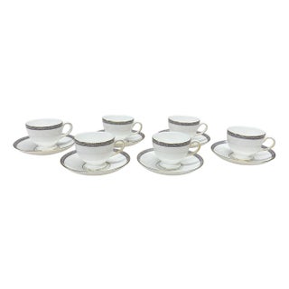 Vintage Wedgwood England Palatia Pattern Cup & Saucer - Set of 6 For Sale