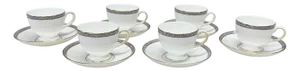 Vintage Wedgwood England Palatia Pattern Cup & Saucer - Set of 6