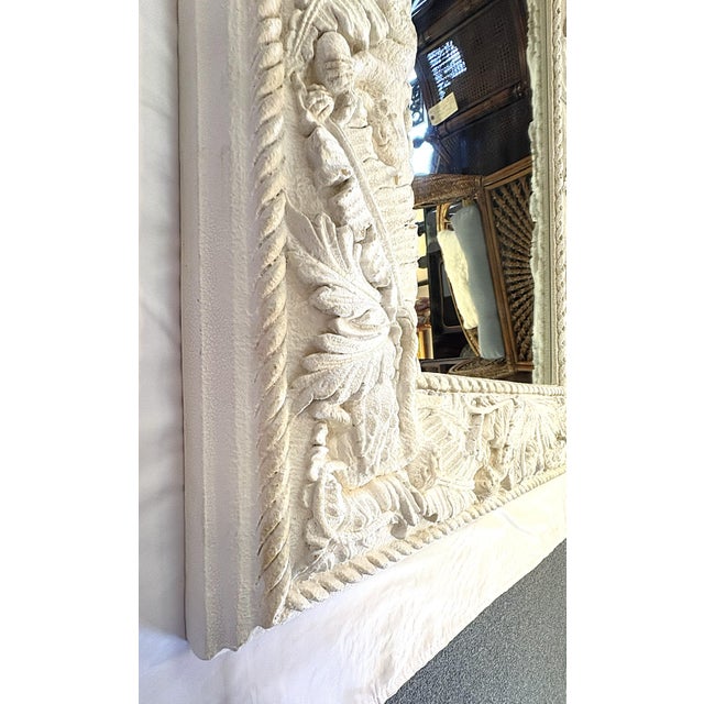 Plastic Mid Century Large Coastal Wall Mirror With Monkey and Palm Leaf Motifs For Sale - Image 7 of 18