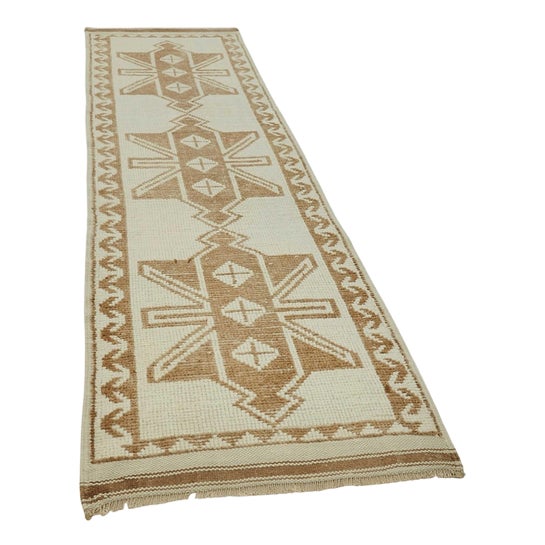 Beige Bohemian Runner Rug For Sale