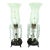 Pair of Vintage Crystal Prism Boudoir Lamps With Marble Bases and Etched Glass Shades For Sale