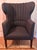 A Pair of Custom Bench-Made Georgian Style Wingback Chairs by Cisneros Upholstery (Chicago) – Wool Flannel For Sale - Image 4 of 8