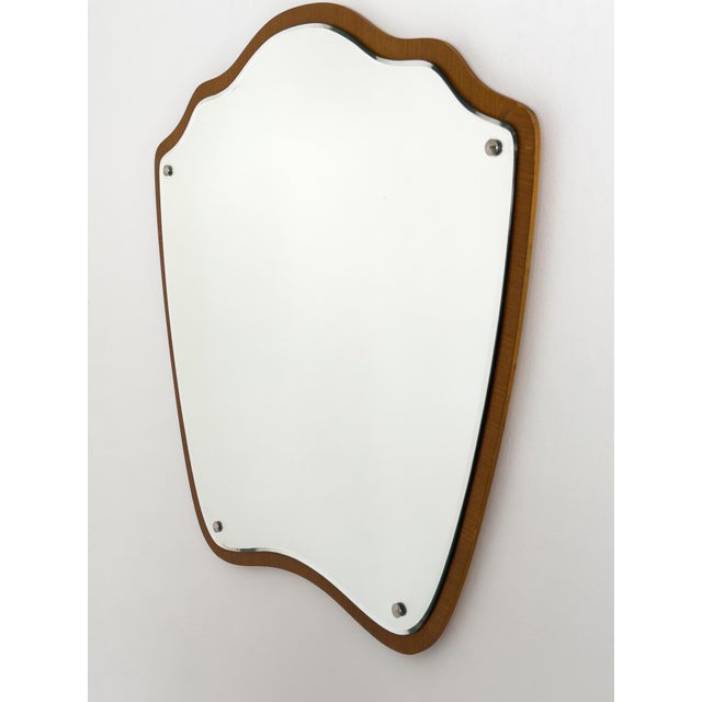 Swedish Modern Organic Shaped Wall Mirror in Teak, Sweden, 1950s For Sale - Image 4 of 7