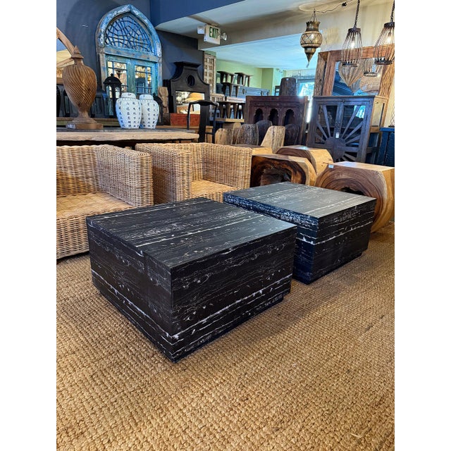 Stone Modern Marble Cement Square Coffee Table For Sale - Image 7 of 8