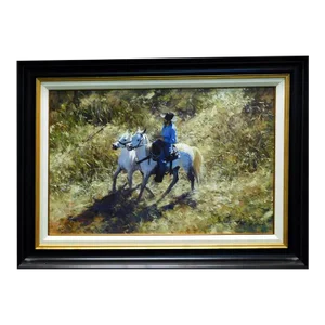 Robert Hagan "Training a New One" Oil on Canvas Hand Signed