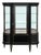 French Louis XVI Style Ebonized Curved Glass Vitrine Display Cabinet, Circa 1900 For Sale