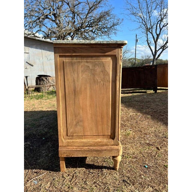 19th French Louis XVI Solid Walnut Bleached Marble Top Sideboard /Credenzas For Sale - Image 11 of 12