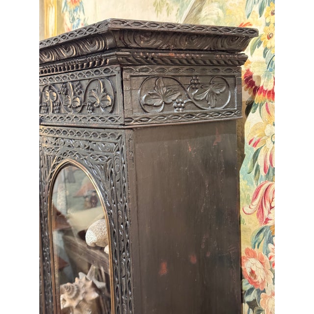 Mid 19th Century Anglo-Indian Carved Two-Part Campaign Chest For Sale - Image 15 of 17