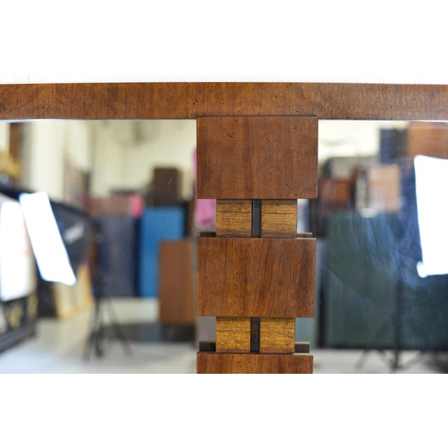 Mid 20th Century Mid Century Lane Brutalist Walnut Wall Mirror For Sale - Image 5 of 10
