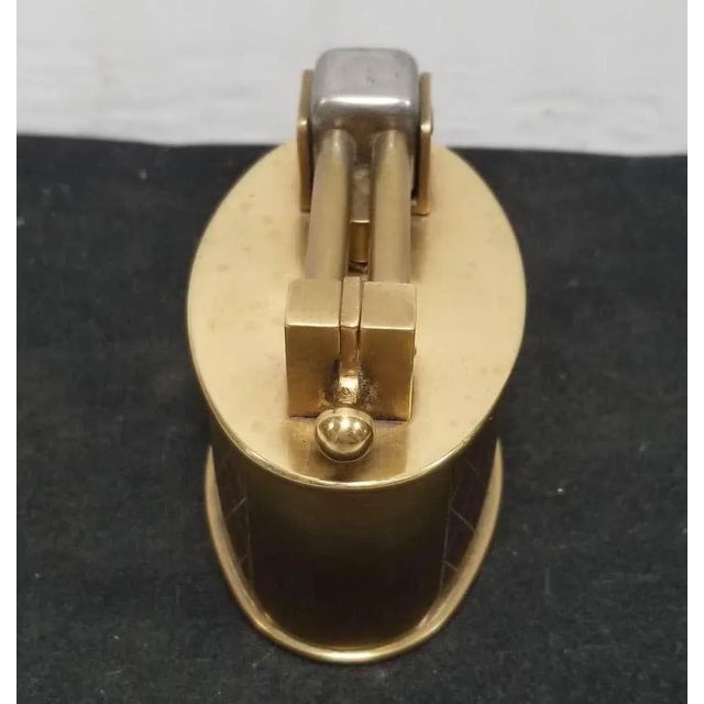 Mid-Century Modern 1950s Swiss Brass Lift Arm Tabletop Lighter by Brilux for Dunhill For Sale - Image 3 of 8