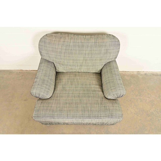 Wood Ethan Allen Modern Upholstered Oversized Lounge Chair With Ottoman For Sale - Image 7 of 15