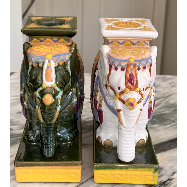 Vintage Asian Elephant Tabletop Plant Stands - A Set of Two For Sale - Image 13 of 16