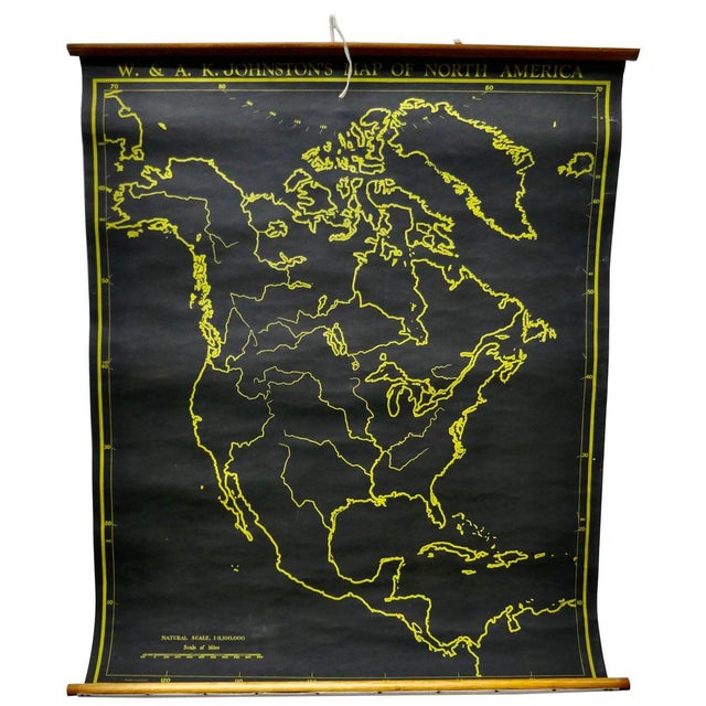 Black University Chart Map of North America, 1920s For Sale - Image 6 of 6