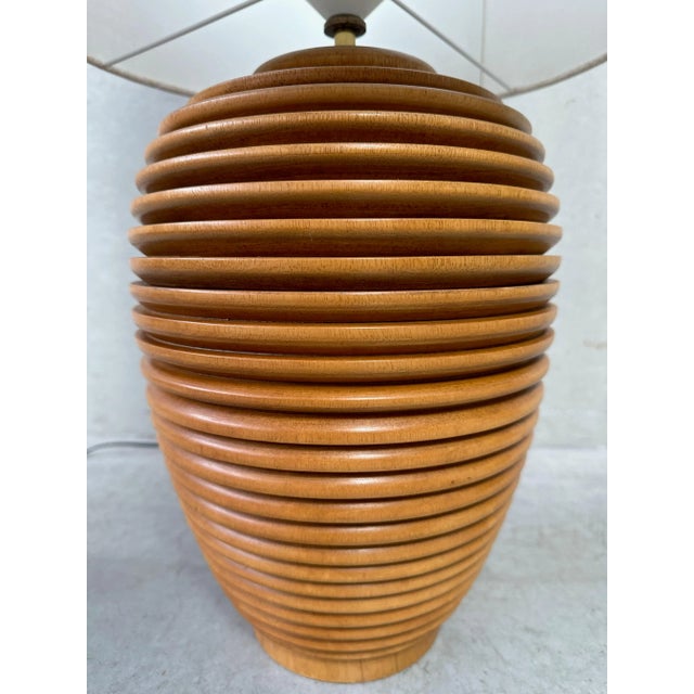 Vintage Table Lamp in Wood For Sale - Image 4 of 9