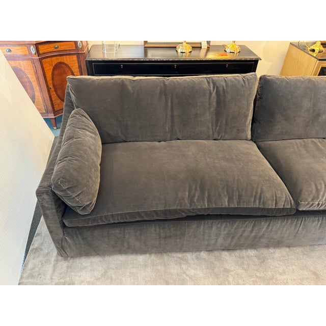 Textile Restoration Hardware Cloud Slope Arm Sofa, Graphite Velvet For Sale - Image 7 of 12
