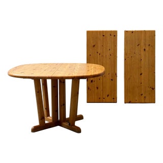 Country-Style Dining Table with Extension Leaves, 1970s For Sale