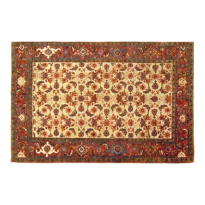 Antique Persian Heriz Karaja Oriental Rug, Small Size, w/ Herati Design