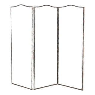 Floral Print Upholstered Three-Panel Floor Screen For Sale