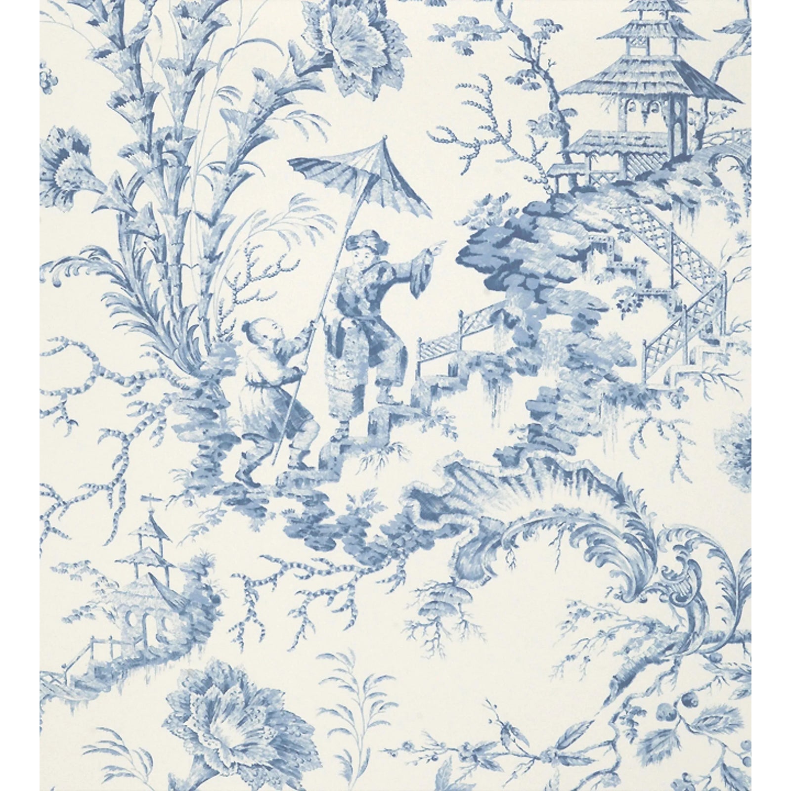 Sample The House of Scalamandré Pillement Toile Wallcovering, China