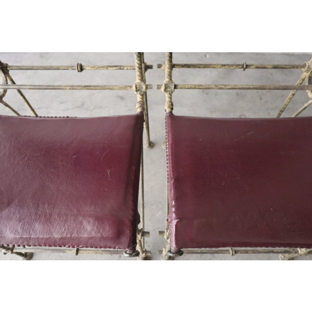 Ilana Goor Handwrought Metal and Leather Dining Chairs For Sale In Las Vegas - Image 6 of 11