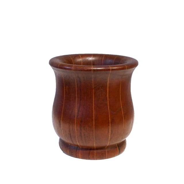 Pencil Pot in Solid Teak and Oak Inlay, Denmark, 1950s For Sale