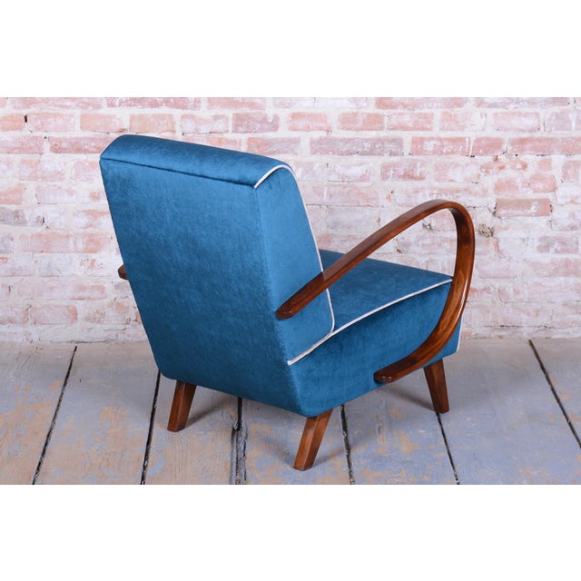 Wood Art Deco Armchairs attributed to J. Halabala for Up Závody, Czech, 1940s, Set of 2 For Sale - Image 7 of 18