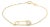 10K Yellow Gold 1/10 Cttw Diamond Paperclip Charm Adjustable Link Bracelet For Sale