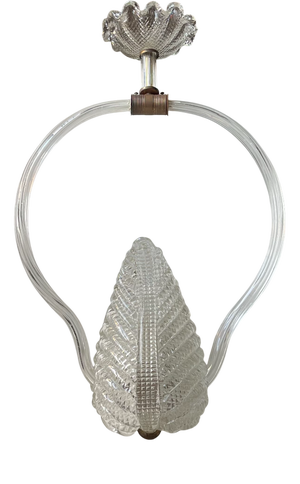 Italian Leaf Murano Glass Ceiling Lamp by Ercole Barovier for Barovier & Toso, 1940s