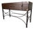 1980s Vintage Ralph Lauren Style Leather Suitcase Console Table With Brass Accents & Metal Base For Sale