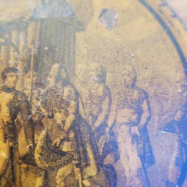 Papier-mâché tobacco box, decorated with an engraving depicting Napoleon I in conversation with his generals at a military...