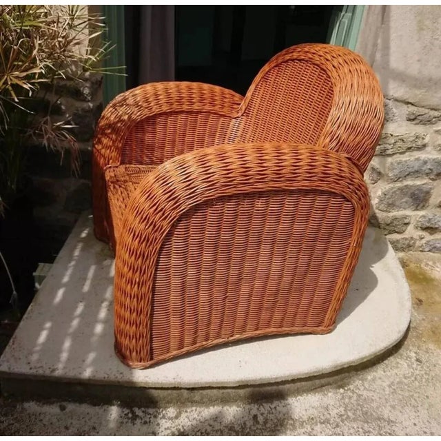 1970s Vintage Wicker Chair, 1970s For Sale - Image 5 of 8