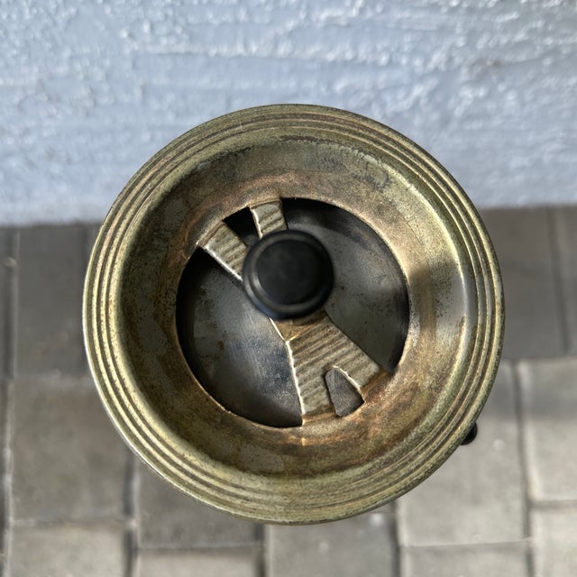 Art Deco Vintage French Wrought Iron Standing Ashtray & Magazine Rack, 1940s, Loire Valley For Sale - Image 3 of 6