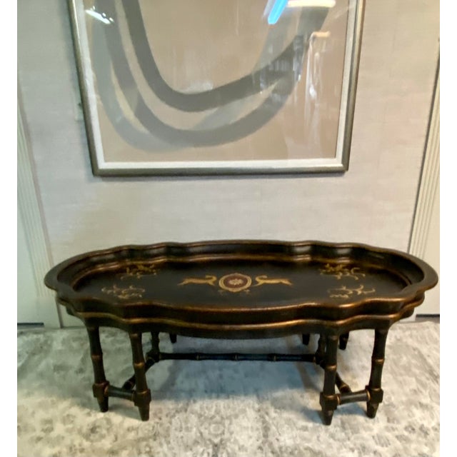 Vintage Scalloped Deep Oval Painted Coffee Table Chairish